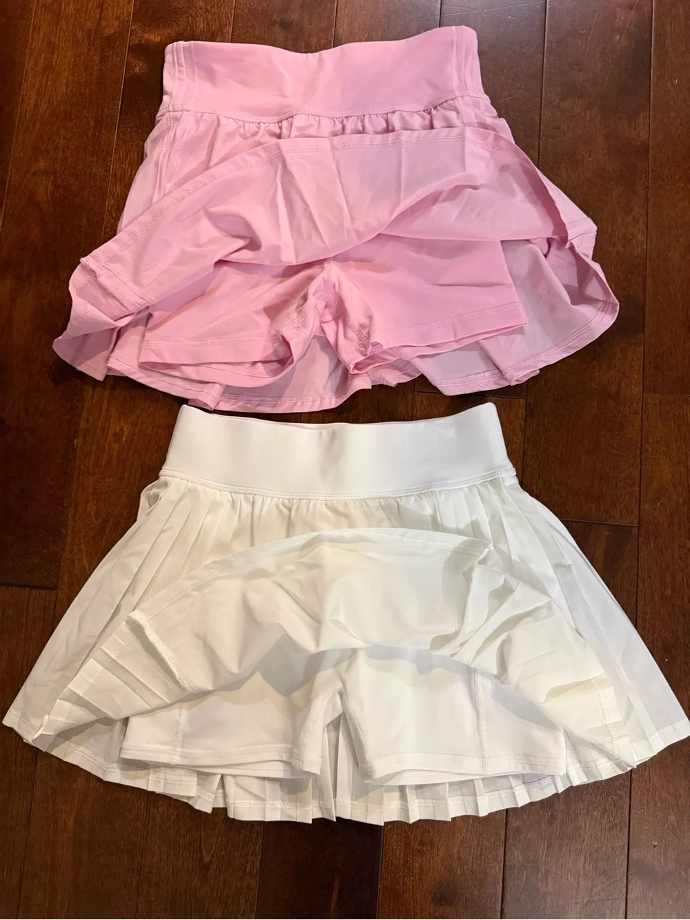 Reflex Pink Flared Skirt + White Pleated Skirt Set
